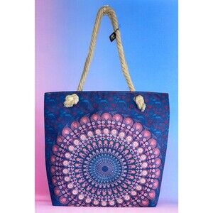 Mandala Tote Bag Shopping Bag Kaleidoscope Pattern All-Over Print NWTS Beach Bag